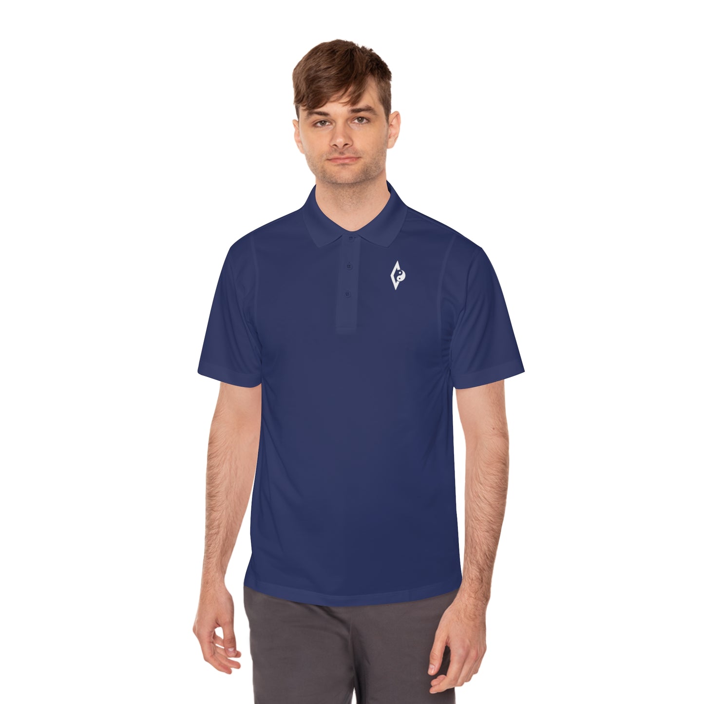 Men's Sport Polo Shirt - Support Boy's Volleyball with our unique and subtle logo