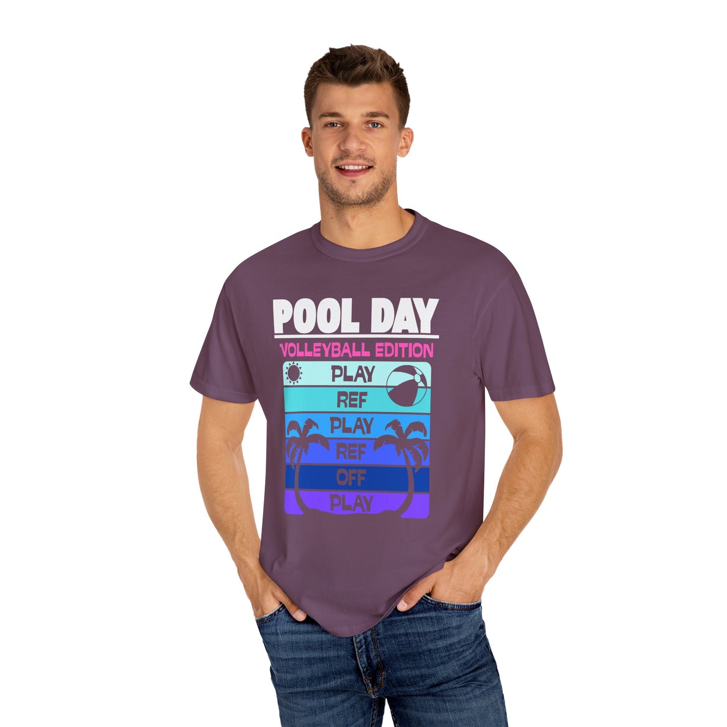 Pool Day: Volleyball Edition Unisex T-Shirt | Summer Vibes, Beachwear, Casual Everyday, Gift for Pool Lovers, Vacation Tee