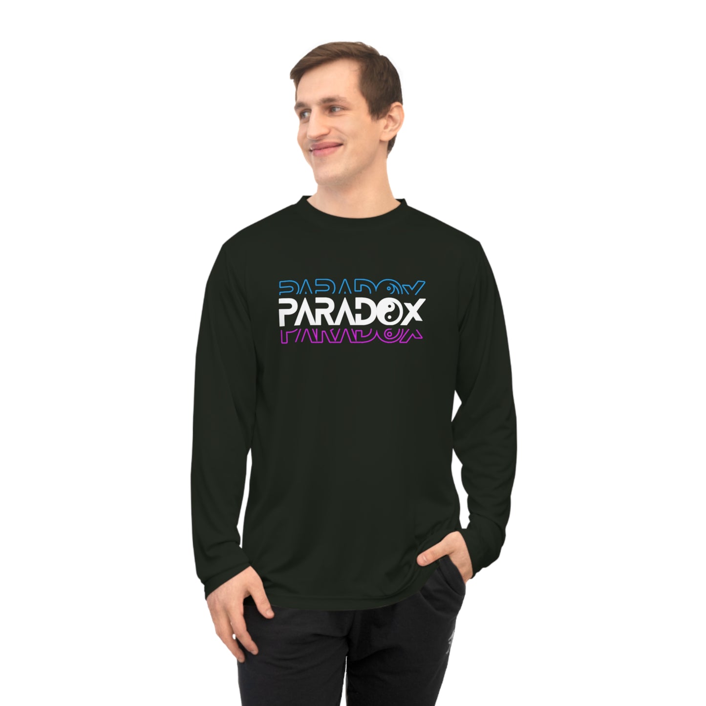 Paradox Tri Logo Performance Long Sleeve Shirt - Unisex Sports Wear, Activewear Gift, Trendy Fitness Apparel, Gym Shirt, Casual Streetwear