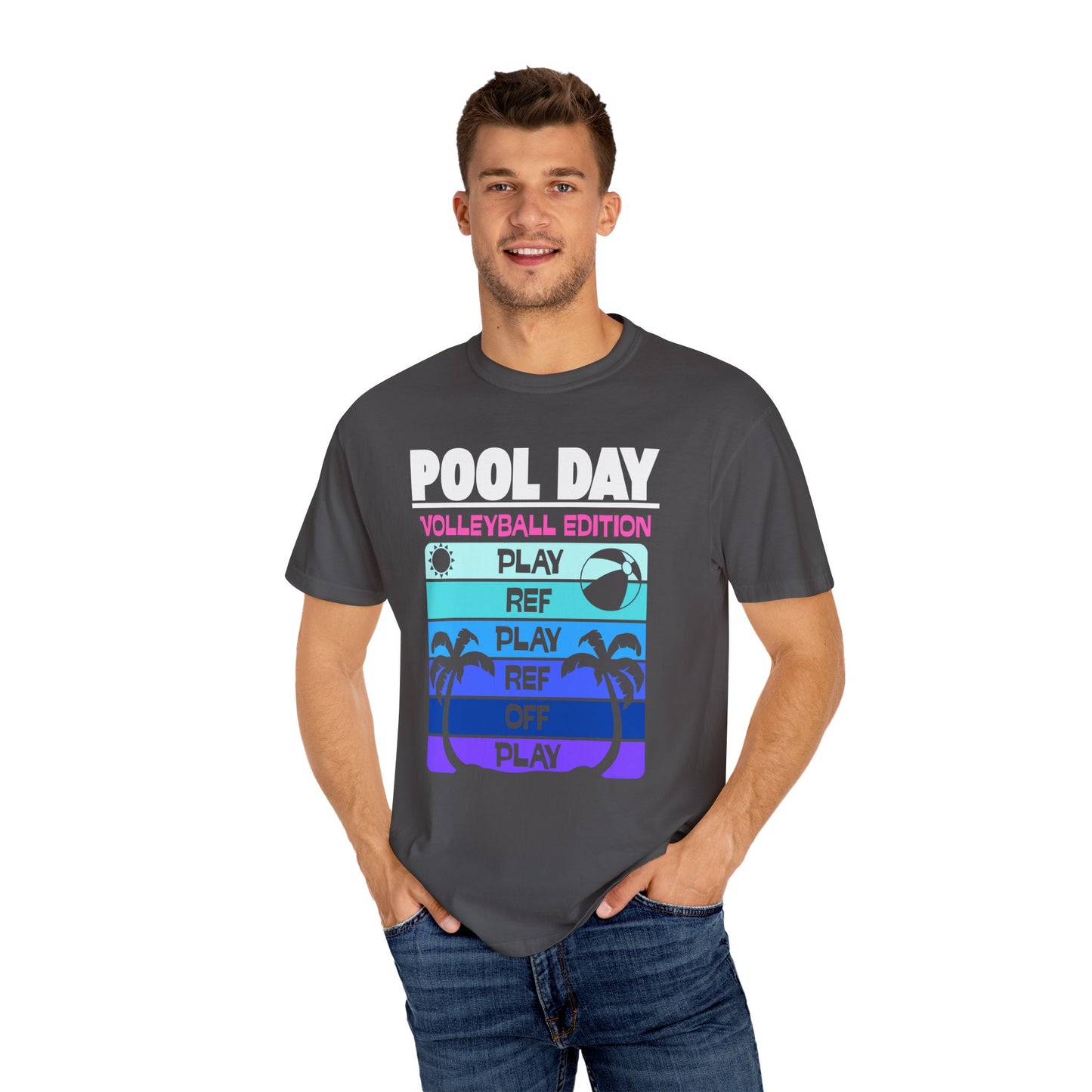 Pool Day: Volleyball Edition Unisex T-Shirt | Summer Vibes, Beachwear, Casual Everyday, Gift for Pool Lovers, Vacation Tee