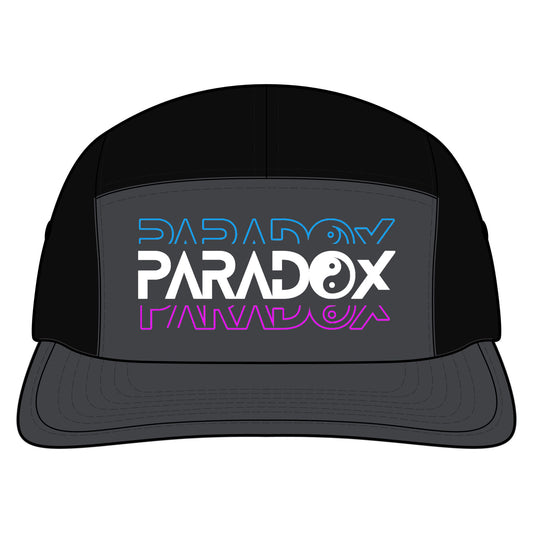 Paradox Retro Logo Nylon Cap — Two-Tone Black & Gray Streetwear Hat
