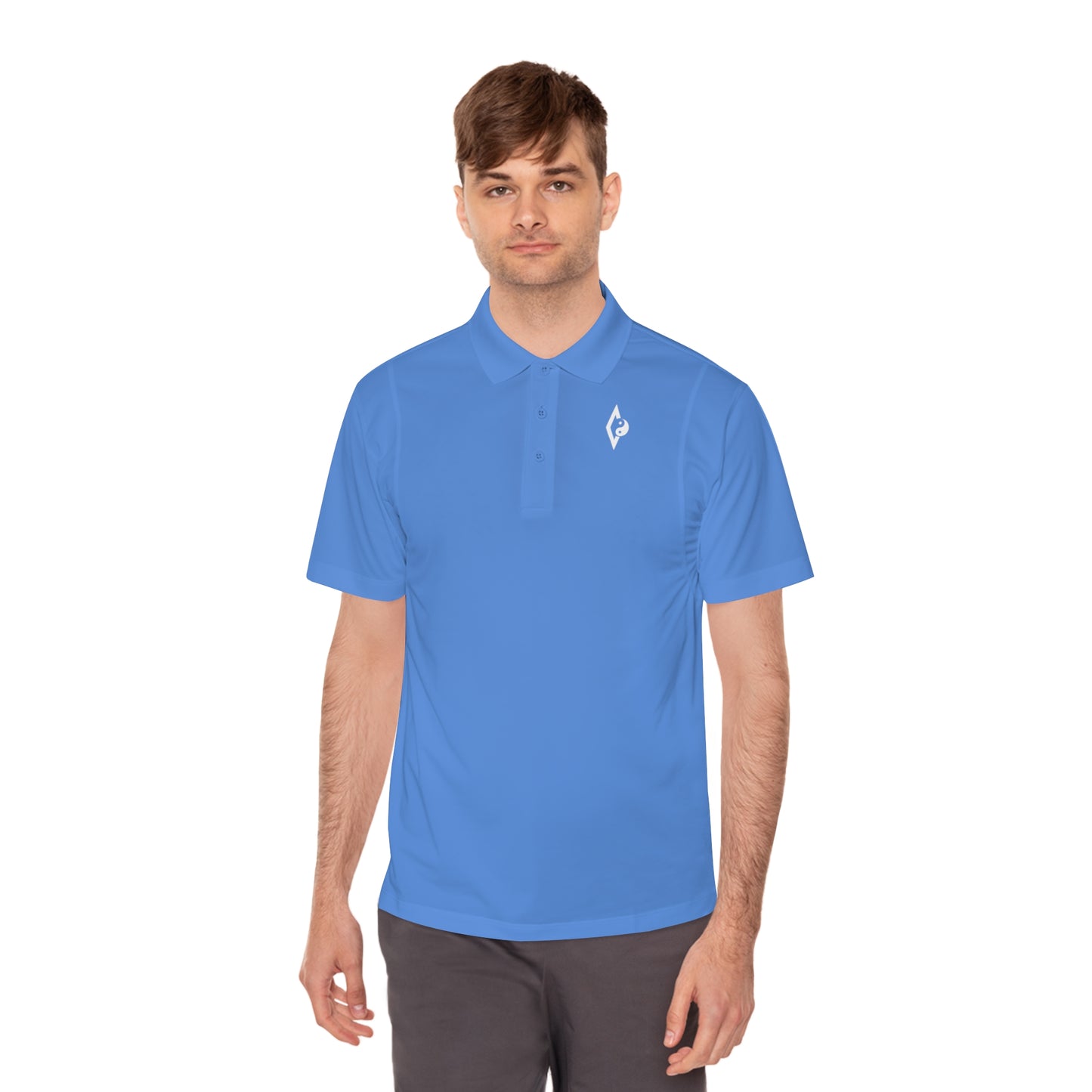 Men's Sport Polo Shirt - Support Boy's Volleyball with our unique and subtle logo