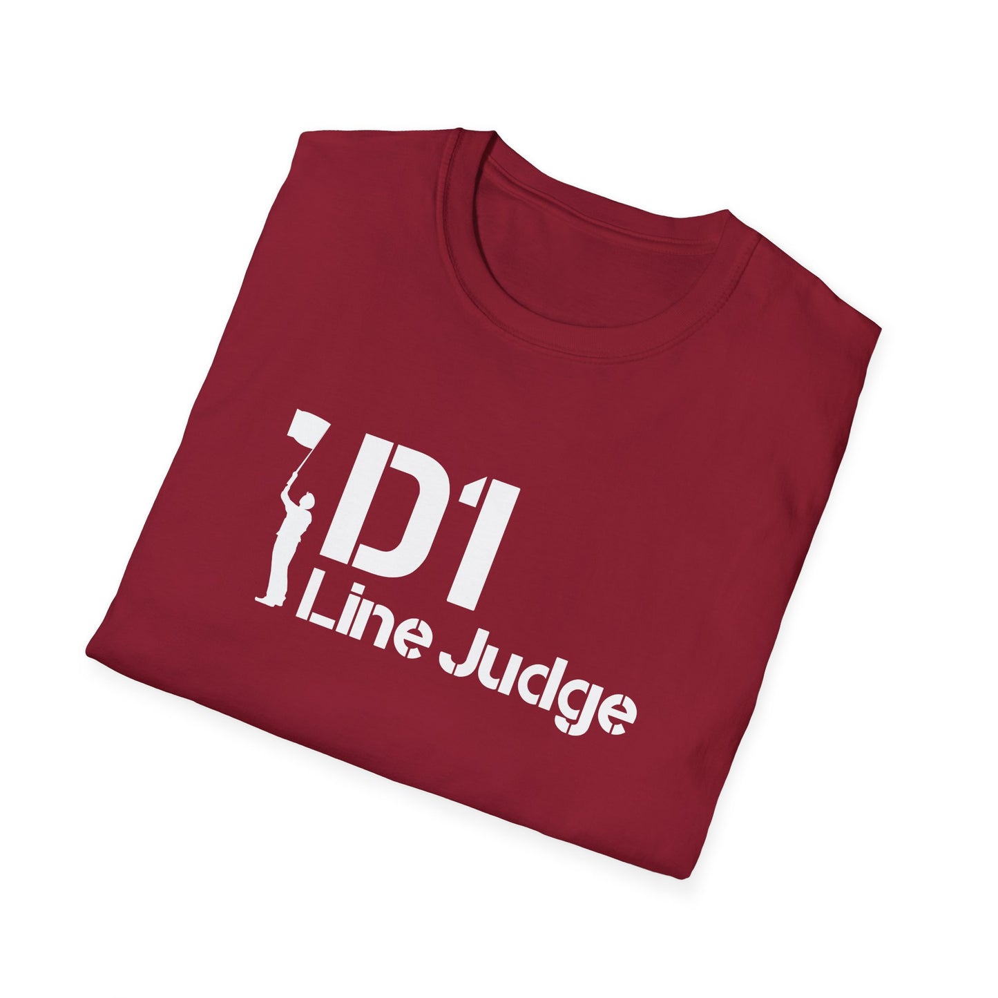D1 Line Judge T-Shirt | Softstyle Tee for Sports Enthusiasts, Perfect for Game Days, Coaches, Referees, Sports Events, Gifting