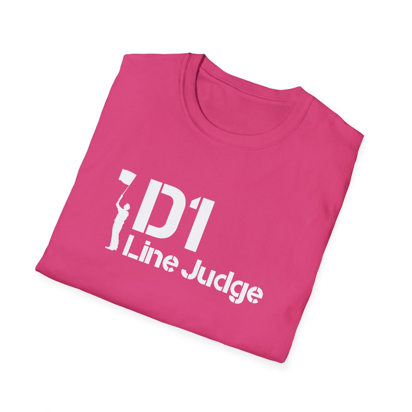 D1 Line Judge T-Shirt | Softstyle Tee for Sports Enthusiasts, Perfect for Game Days, Coaches, Referees, Sports Events, Gifting