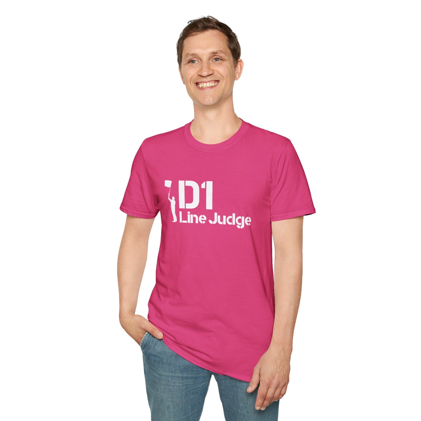 D1 Line Judge T-Shirt | Softstyle Tee for Sports Enthusiasts, Perfect for Game Days, Coaches, Referees, Sports Events, Gifting