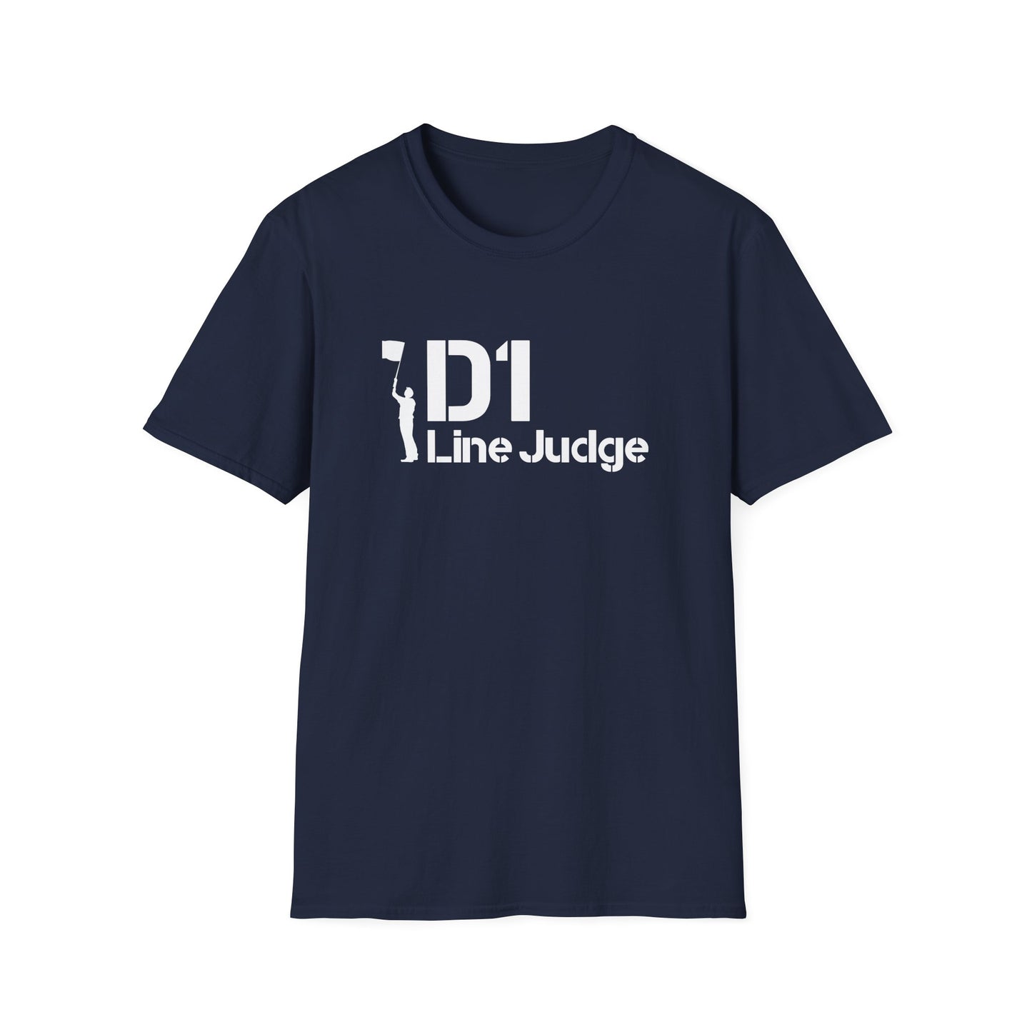 D1 Line Judge T-Shirt | Softstyle Tee for Sports Enthusiasts, Perfect for Game Days, Coaches, Referees, Sports Events, Gifting