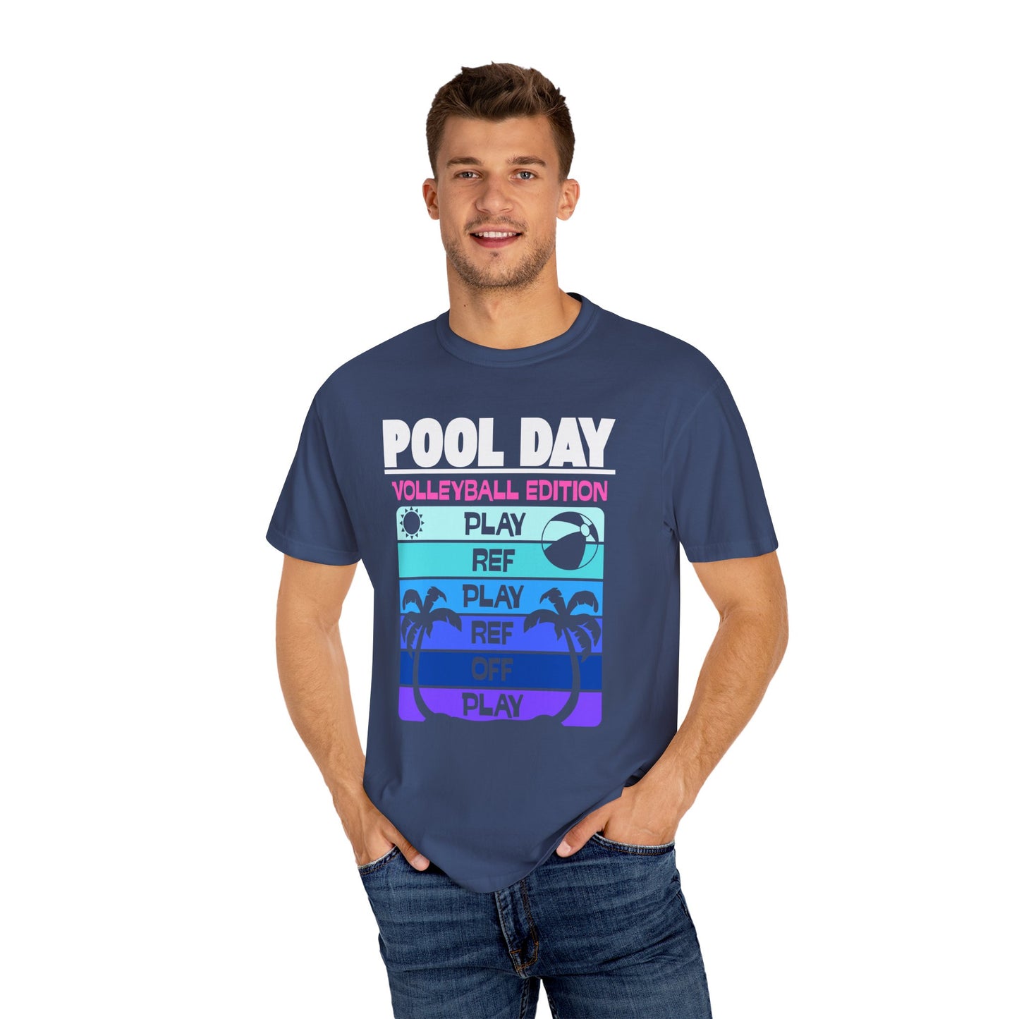 Pool Day: Volleyball Edition Unisex T-Shirt | Summer Vibes, Beachwear, Casual Everyday, Gift for Pool Lovers, Vacation Tee