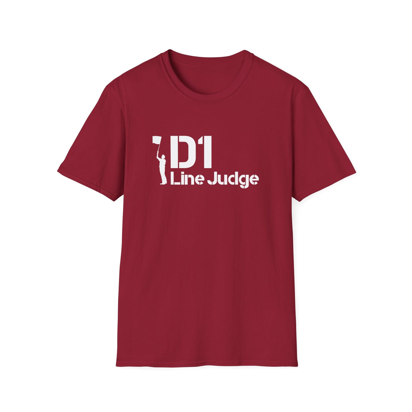 D1 Line Judge T-Shirt | Softstyle Tee for Sports Enthusiasts, Perfect for Game Days, Coaches, Referees, Sports Events, Gifting