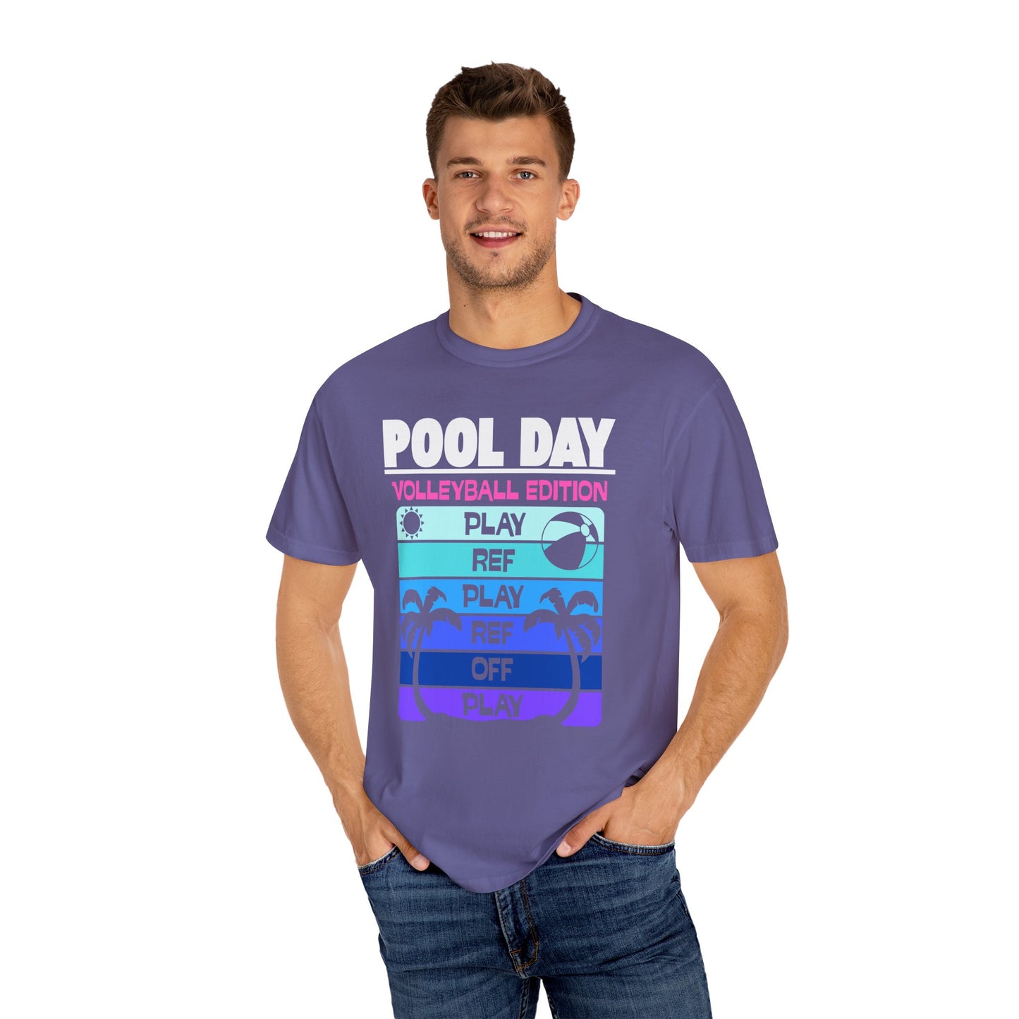 Pool Day: Volleyball Edition Unisex T-Shirt | Summer Vibes, Beachwear, Casual Everyday, Gift for Pool Lovers, Vacation Tee