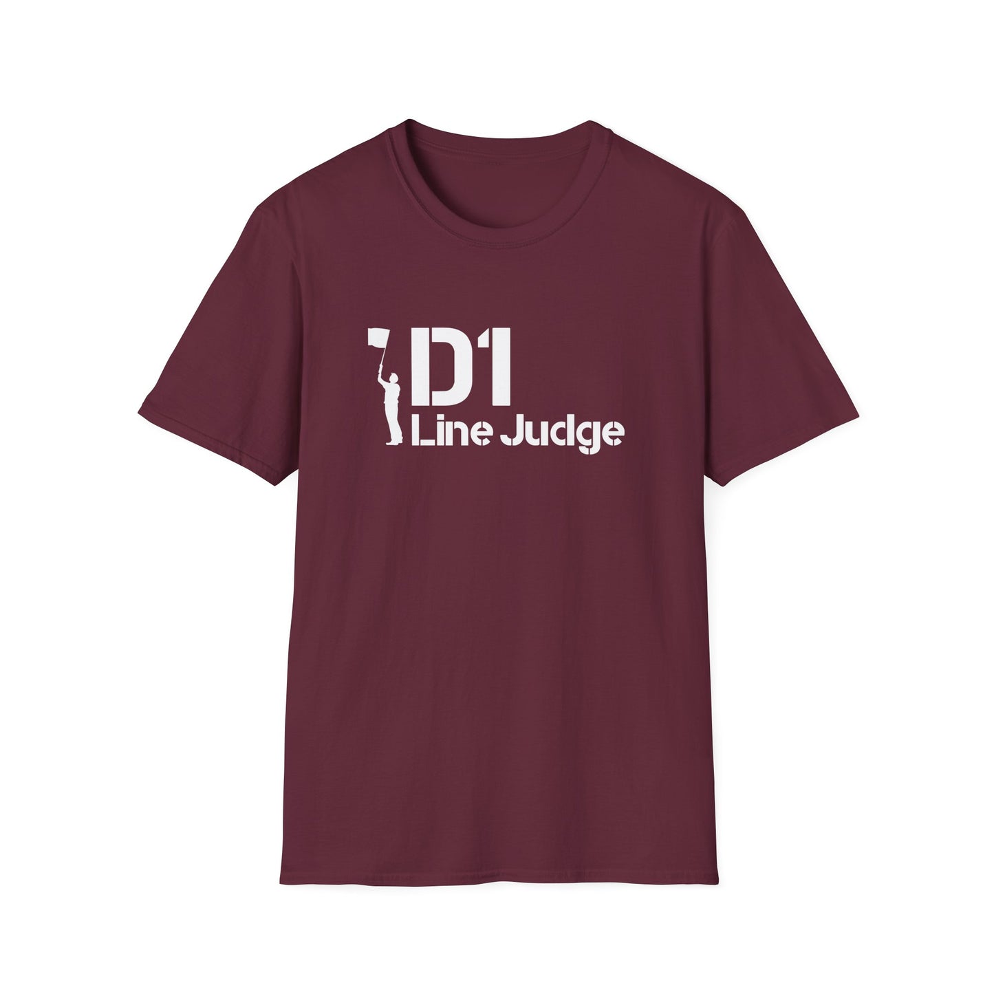 D1 Line Judge T-Shirt | Softstyle Tee for Sports Enthusiasts, Perfect for Game Days, Coaches, Referees, Sports Events, Gifting