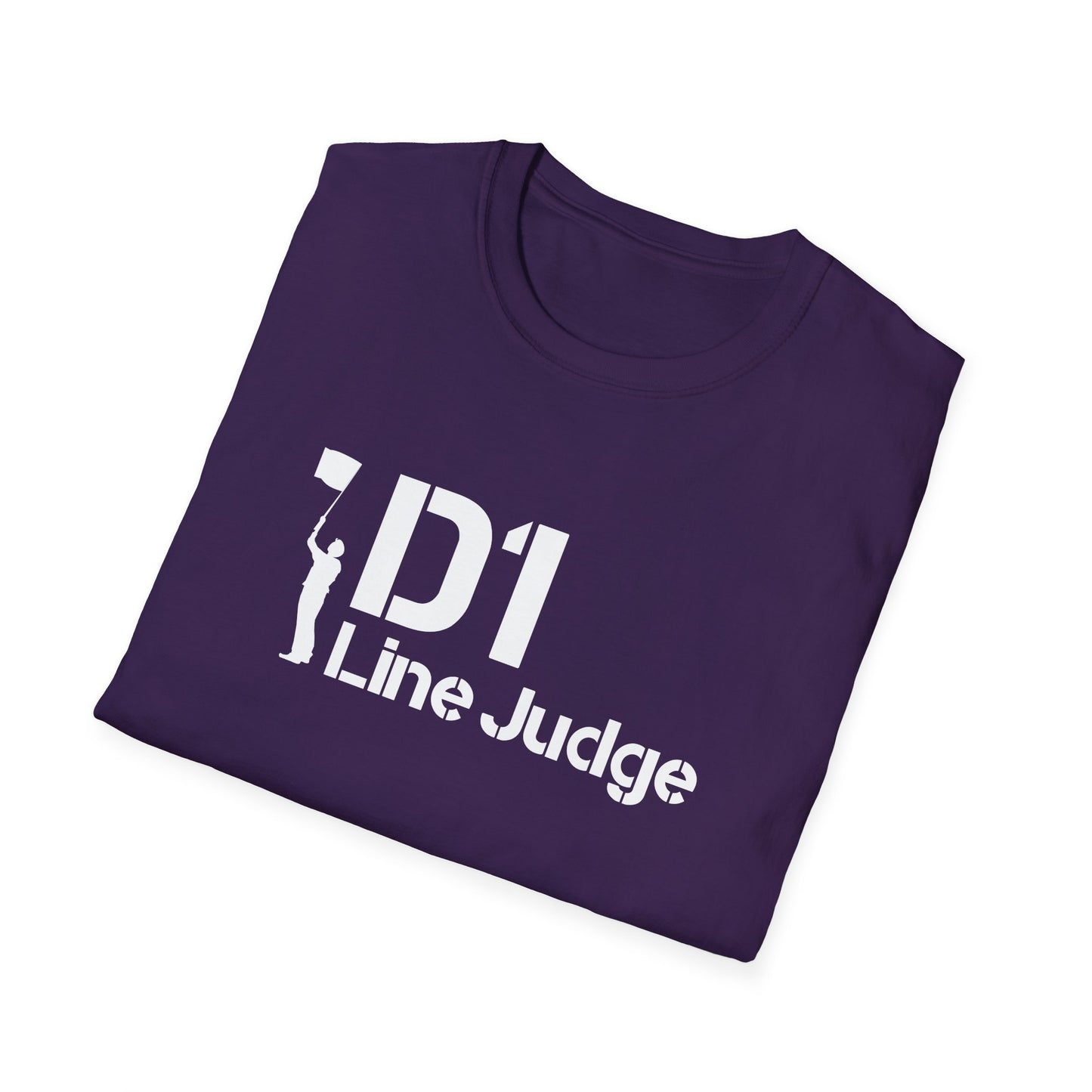 D1 Line Judge T-Shirt | Softstyle Tee for Sports Enthusiasts, Perfect for Game Days, Coaches, Referees, Sports Events, Gifting