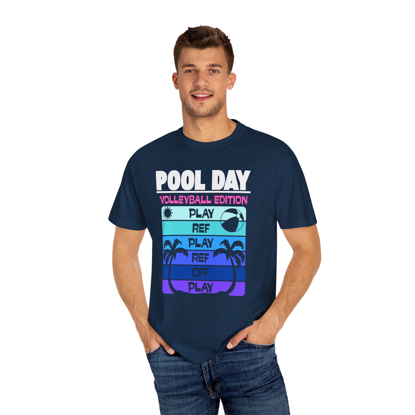 Pool Day: Volleyball Edition Unisex T-Shirt | Summer Vibes, Beachwear, Casual Everyday, Gift for Pool Lovers, Vacation Tee