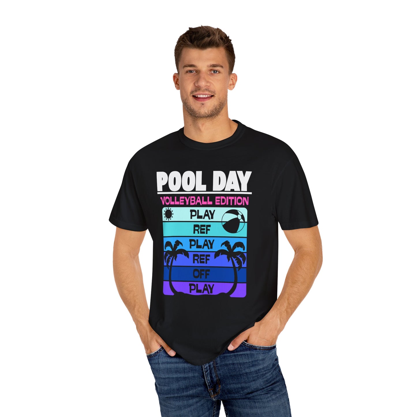 Pool Day: Volleyball Edition Unisex T-Shirt | Summer Vibes, Beachwear, Casual Everyday, Gift for Pool Lovers, Vacation Tee