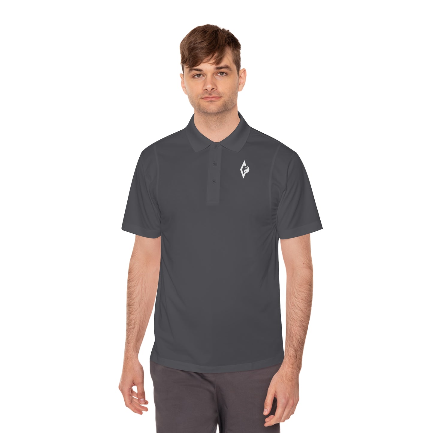 Men's Sport Polo Shirt - Support Boy's Volleyball with our unique and subtle logo