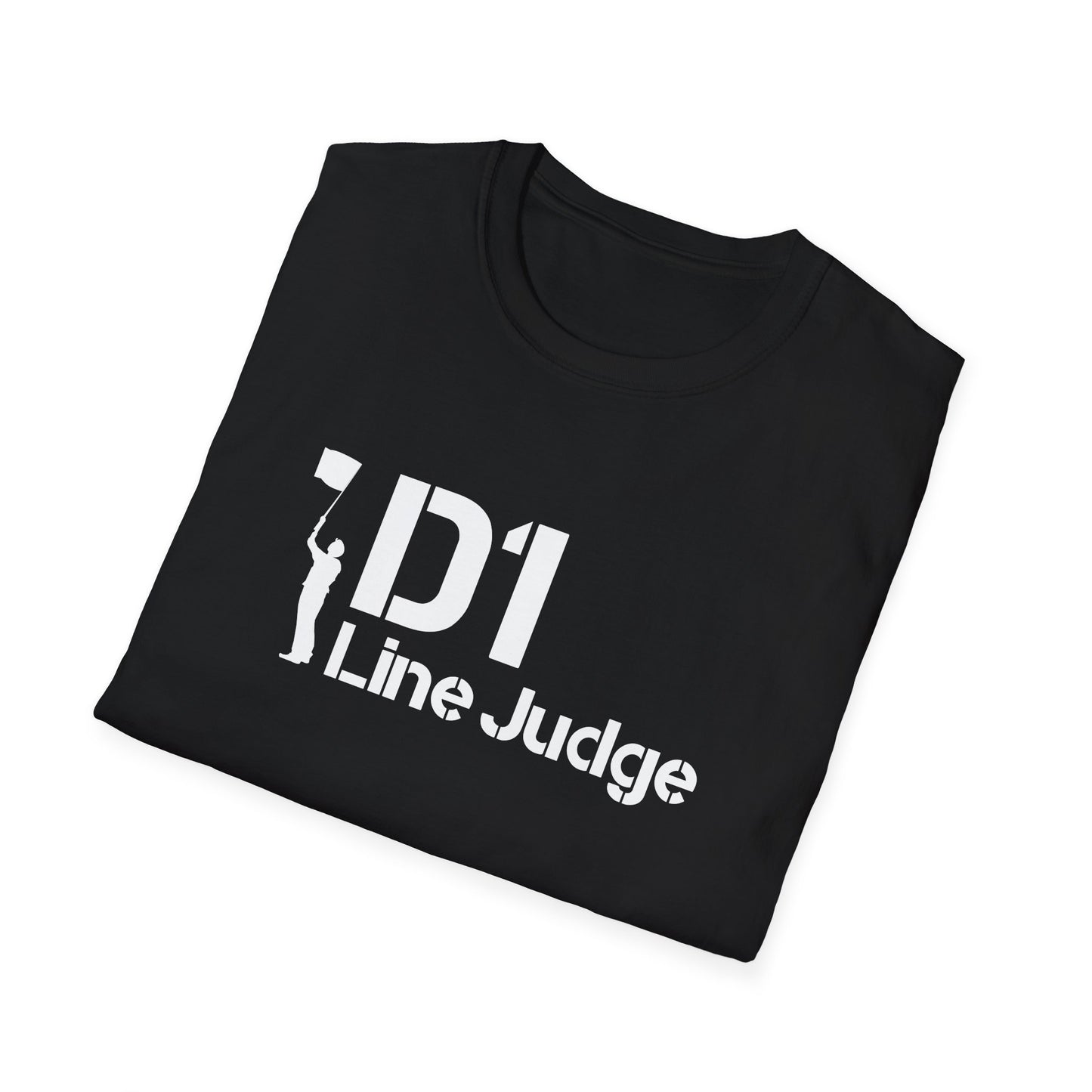 D1 Line Judge T-Shirt | Softstyle Tee for Sports Enthusiasts, Perfect for Game Days, Coaches, Referees, Sports Events, Gifting